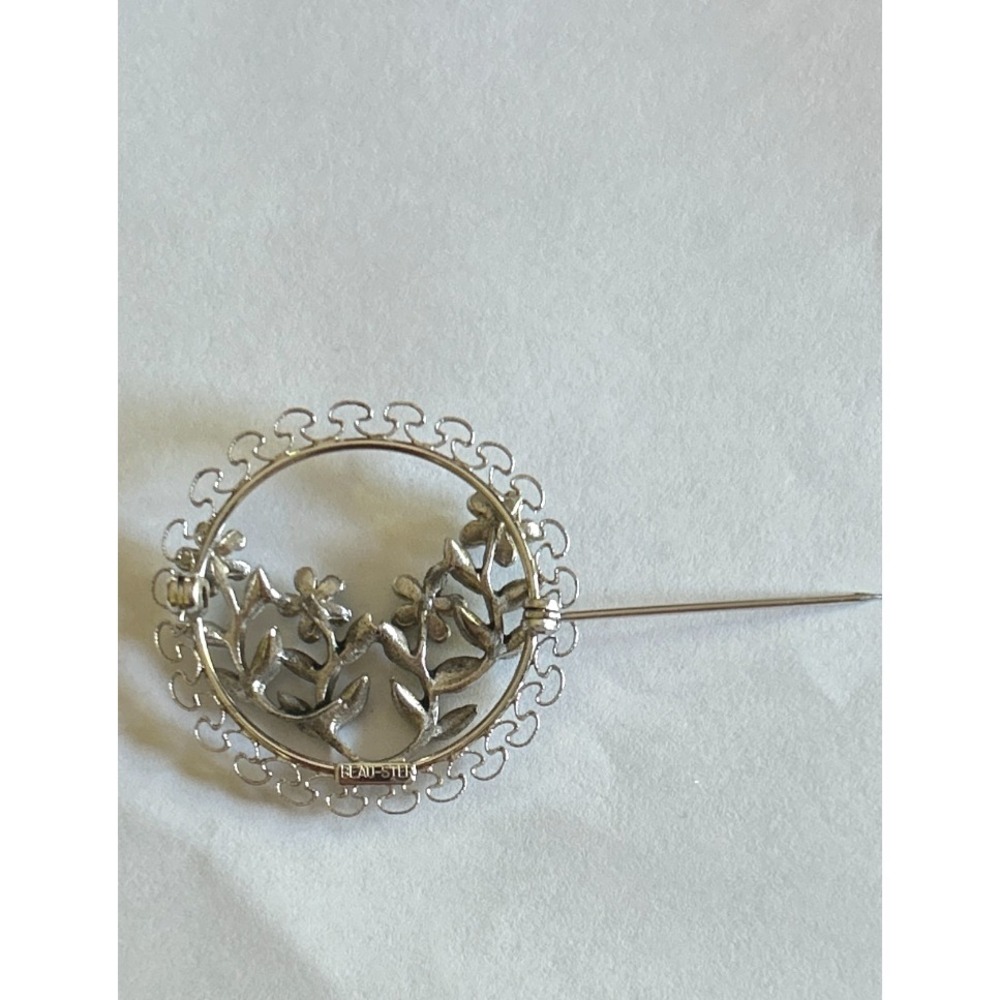 Sweet Vintage Beau Sterling Silver Enamel Forget Me Not Flower Pin Brooch - Picture 2 of 7